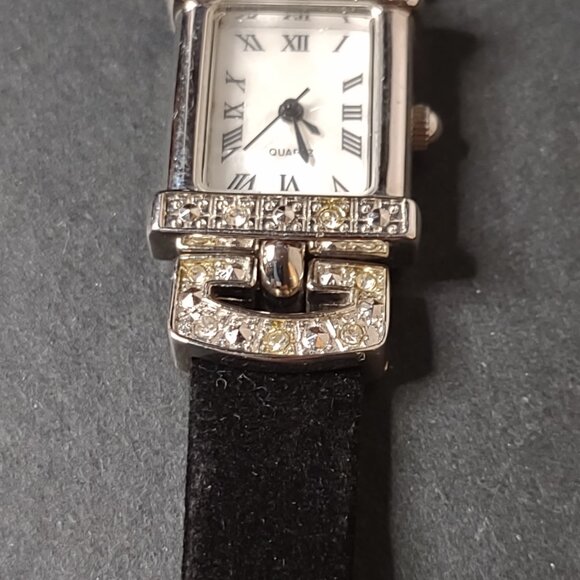 Black And Silver Tone Analog Roman Numeral Watch - Picture 4 of 14